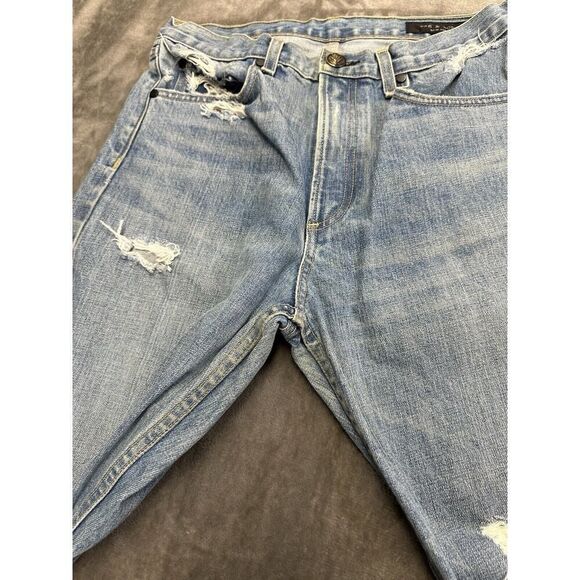 Rag & Bone Revolve Distressed Raw Hem High Rise Straight Shaker Jeans Size 29 - Picture 13 of 15